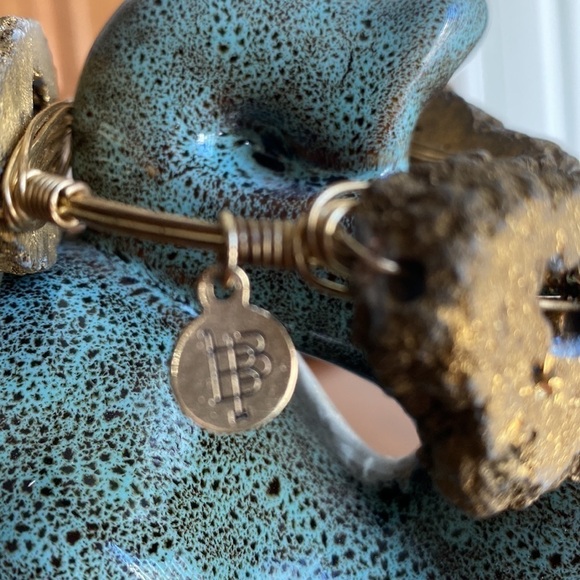 𝅺STUNNING Fools Gold- Pyrite (Raw not tumbled) Stone Bangle Bracelet. - Picture 5 of 7